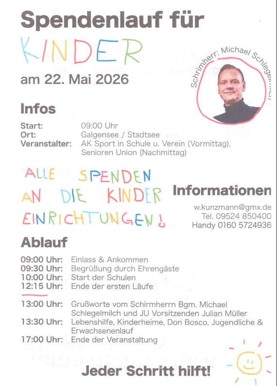 Flyer Spendenlauf 22.05.26